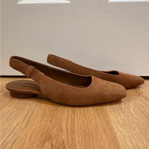 Vince Shoes - Vince Camel Gracy Suede Square Toe Sling Back Shoes Size 7.5